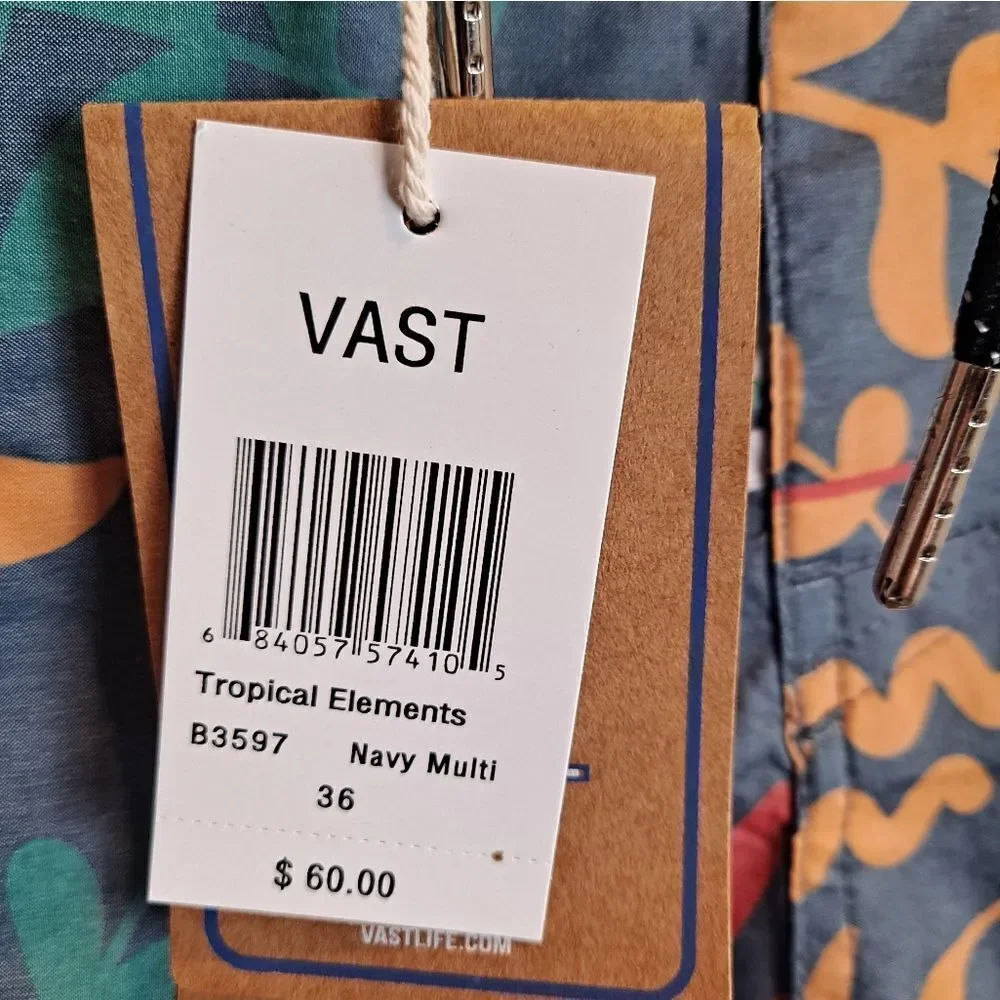 Vast Mens Boardshorts Size 36 NWT Msrp $60